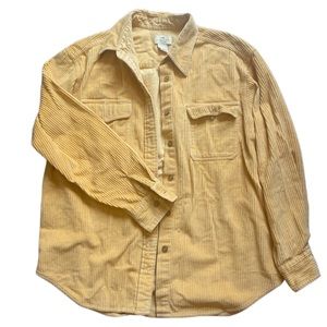 Oversized yellow corduroy button down top